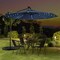 10 Foot Solar Hanging Umbrella with Adjustable Tilt and LED Lighting for Patio